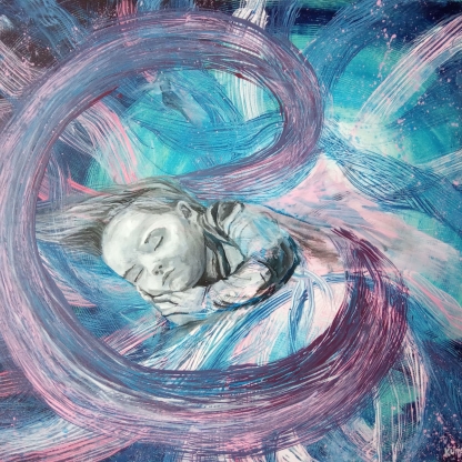 Cesta do snu - Ručně malovaný velký obraz